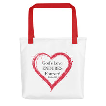Load image into Gallery viewer, God&#39;s Love Endures Tote

