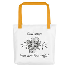 Load image into Gallery viewer, God Says You Are Beautiful Tote
