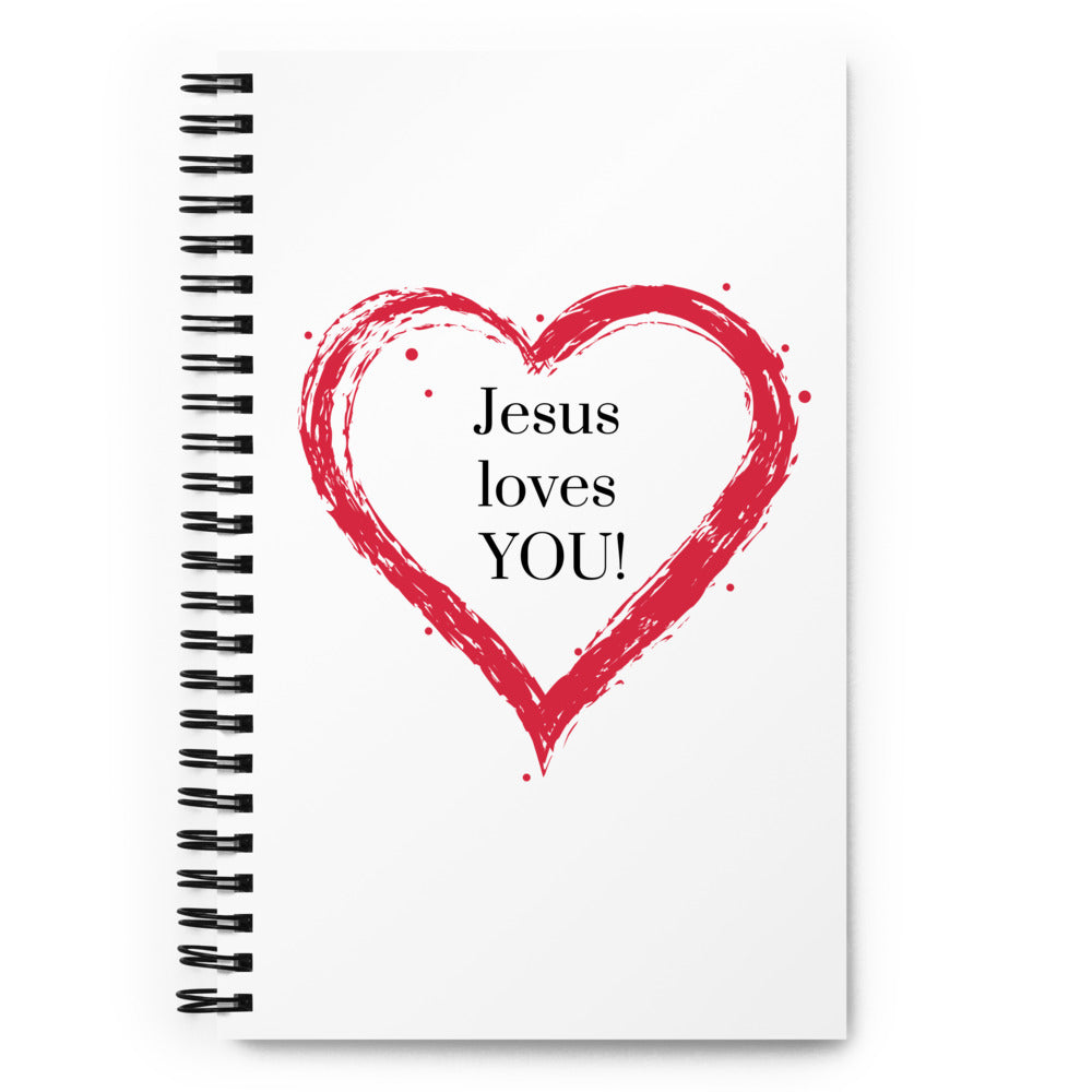 Jesus Loves You Heart Spiral Notebook