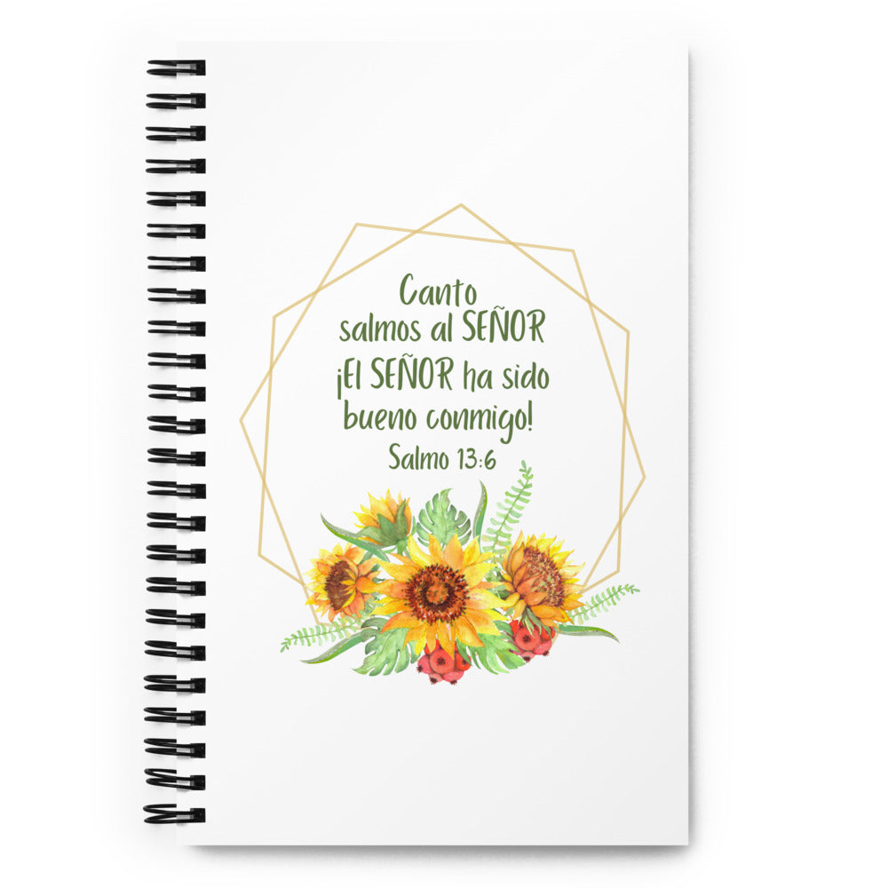Salmo 13:6 Flower Spiral Notebook