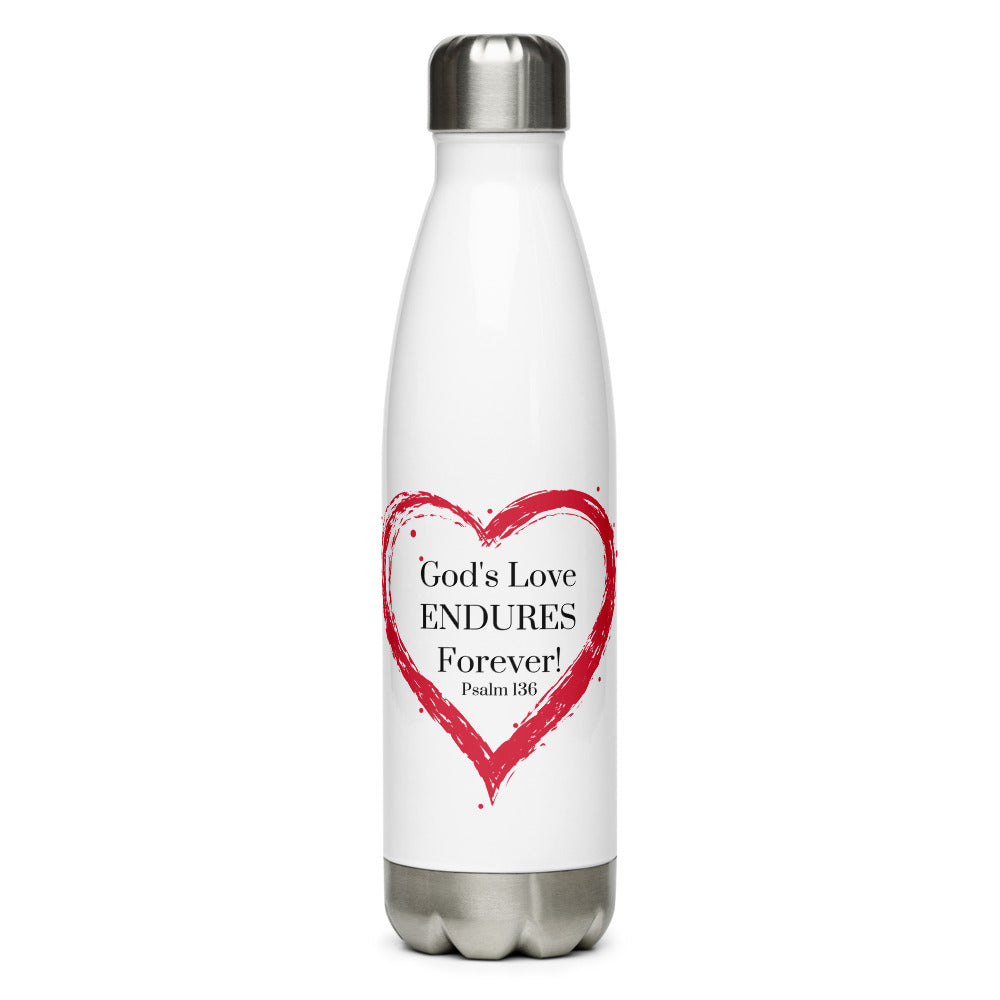 God's Love Endures Steel Water Bottle