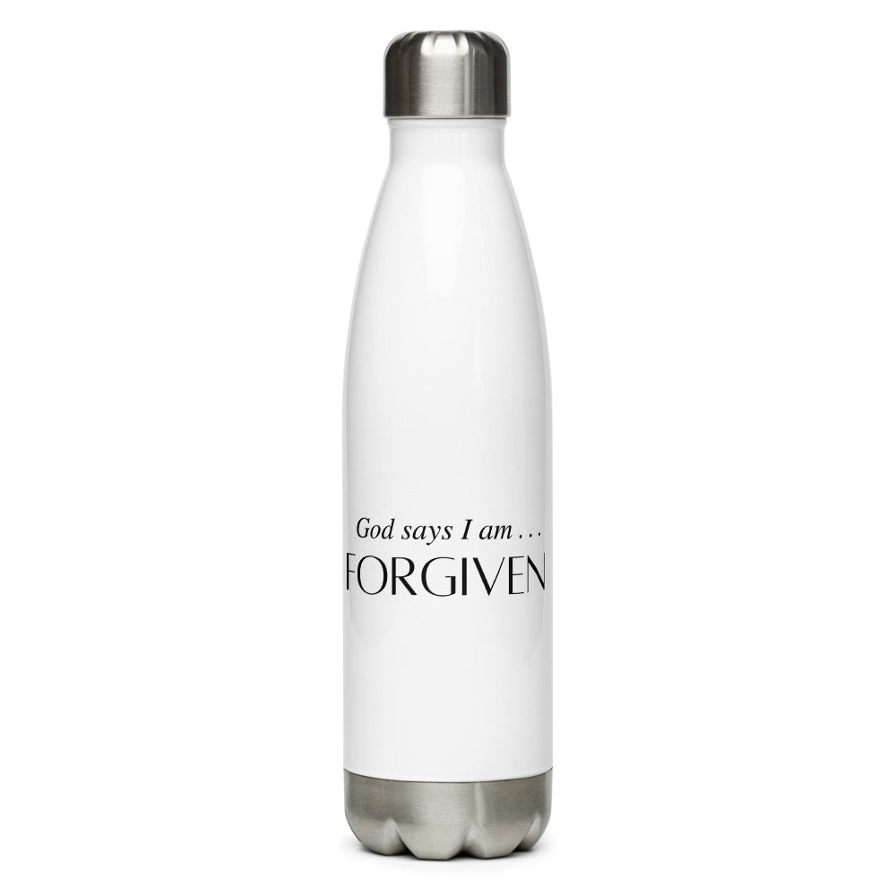 I Am Forgiven Steel Water Bottle