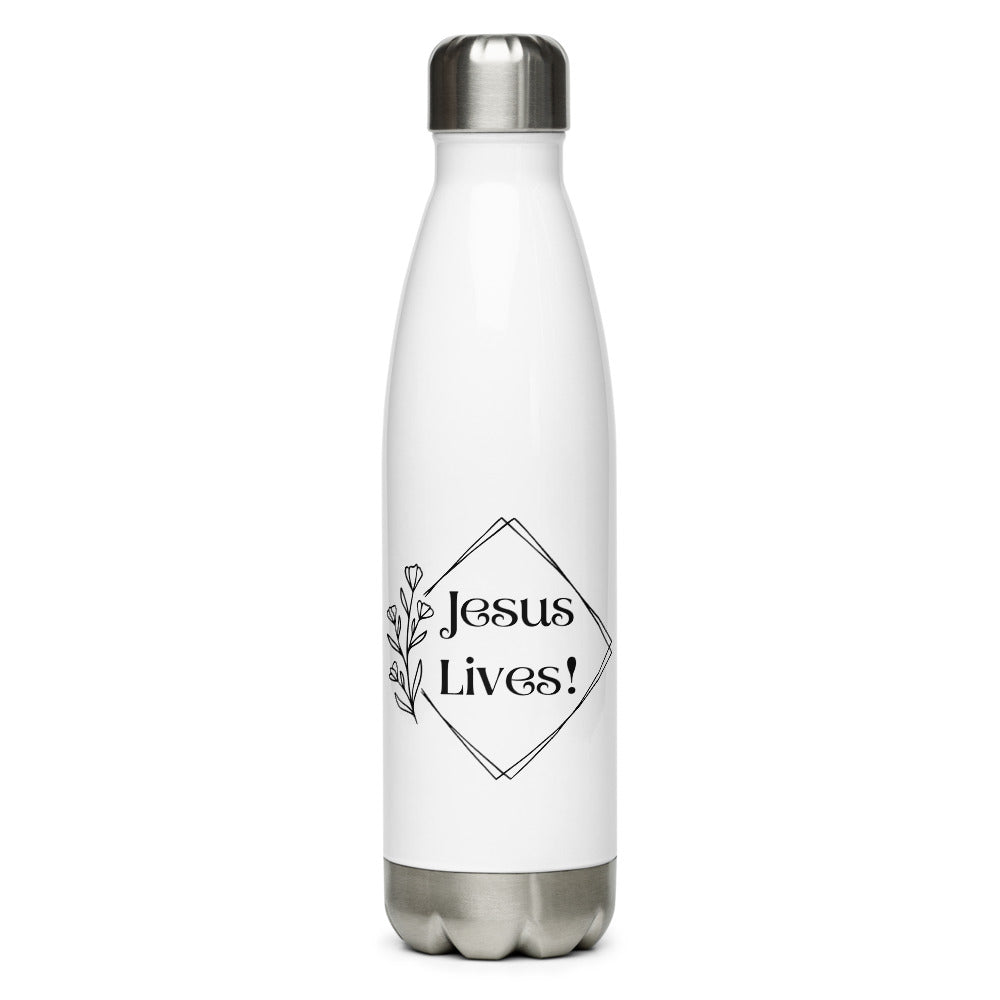 Jesus Lives Flower Steel Water Bottle